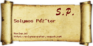 Solymos Péter névjegykártya