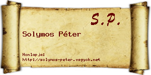 Solymos Péter névjegykártya